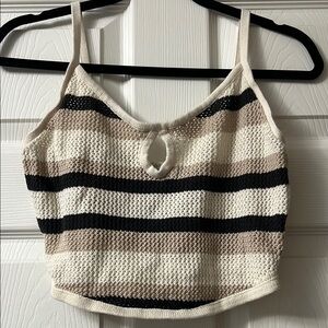 American Eagle Striped Knit Crop Top